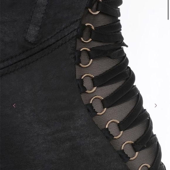 House of CB Angelina Black Satin Lace Up Corset Dress - Picture 12 of 16